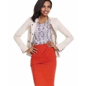 CAbi Overlay Pencil Skirt Style 3099 Size 8 Tumeric